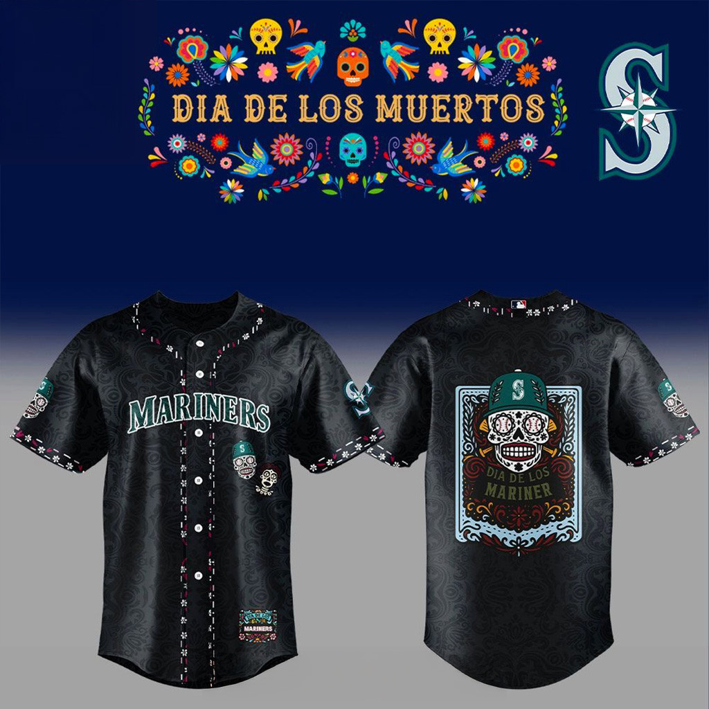 Seattle Mariners Dia De Los Muertos Jersey Seattle Mariners Merch Baseball Enthusiast Gifts-1