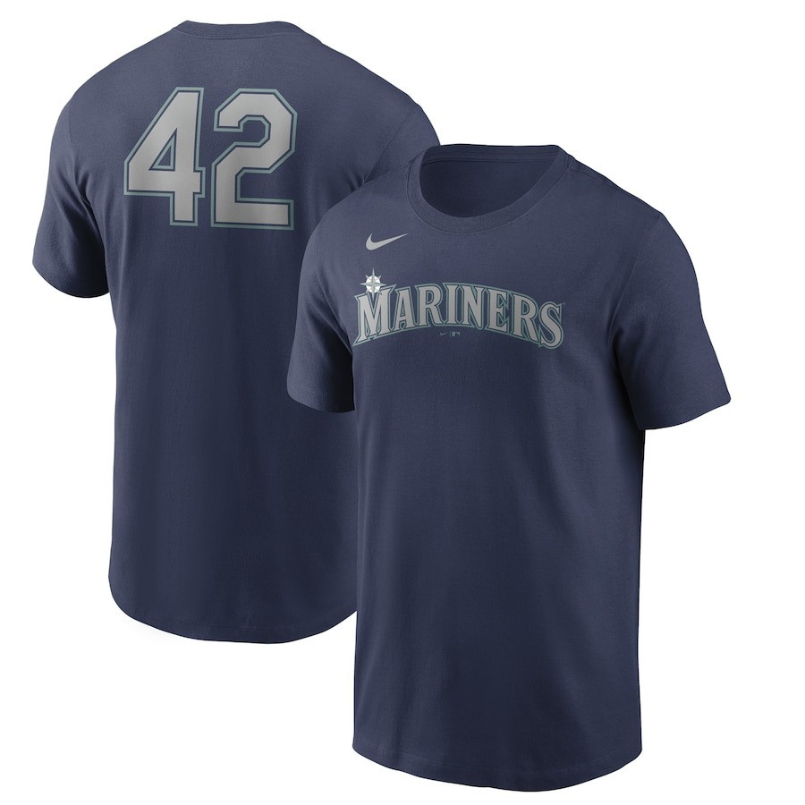 Seattle Mariners Jackie Robinson Day T-Shirt Team 42 Shirt Baseball Fan Gifts-1