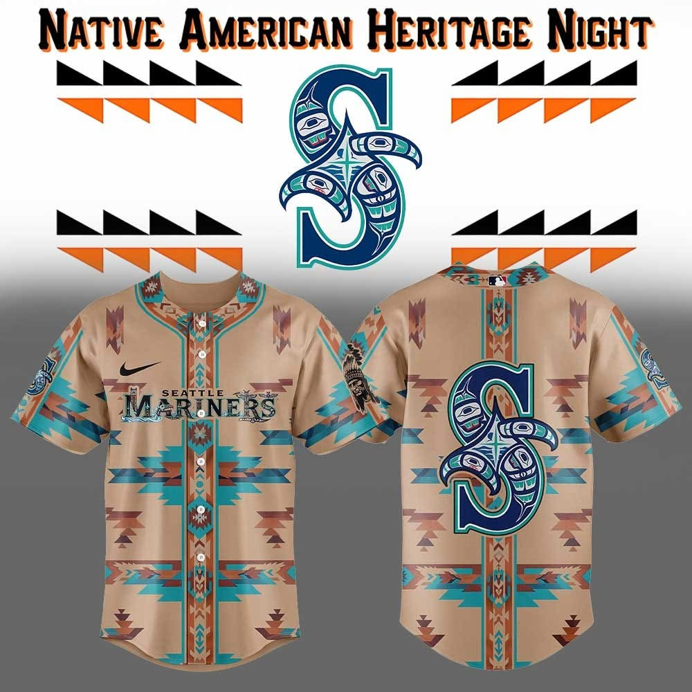 Seattle Mariners Native American Heritage Jersey MLB Merch Native Pride Merchandise Gifts-1 Seattle Mariners Native American Heritage Jersey MLB Merch Native Pride Merchandise Gifts-1