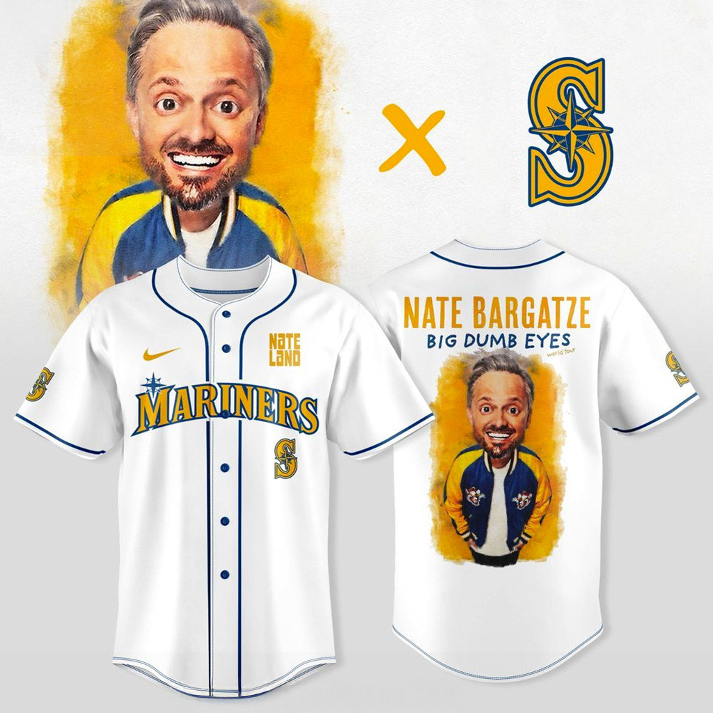 Seattle Mariners X Nate Bargatze Big Dumb Eyes World Tour Jersey Seattle Mariners Merch-1