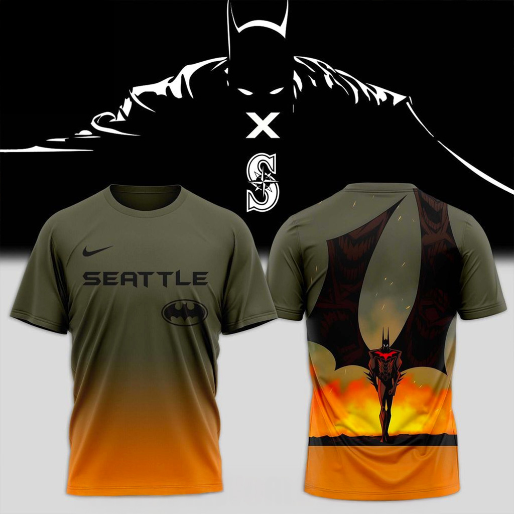 Seattle Mariners x Batman T-Shirt Seattle Mariners Merch Gift For Husband-1