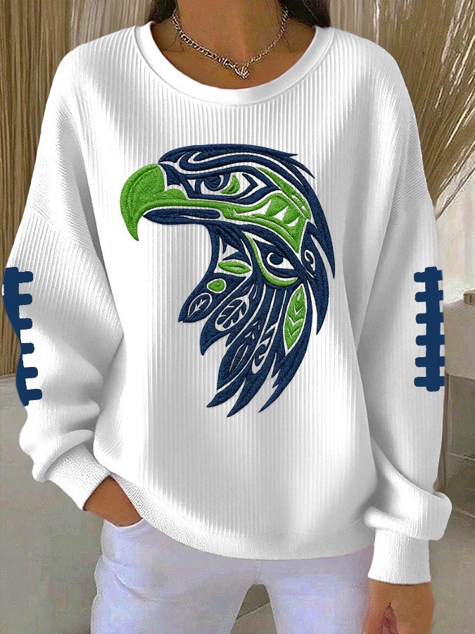 Seattle Seahawks Long Sweatshirt Women's Game Day Merch Gifts For Seahawks Fans For Her-1