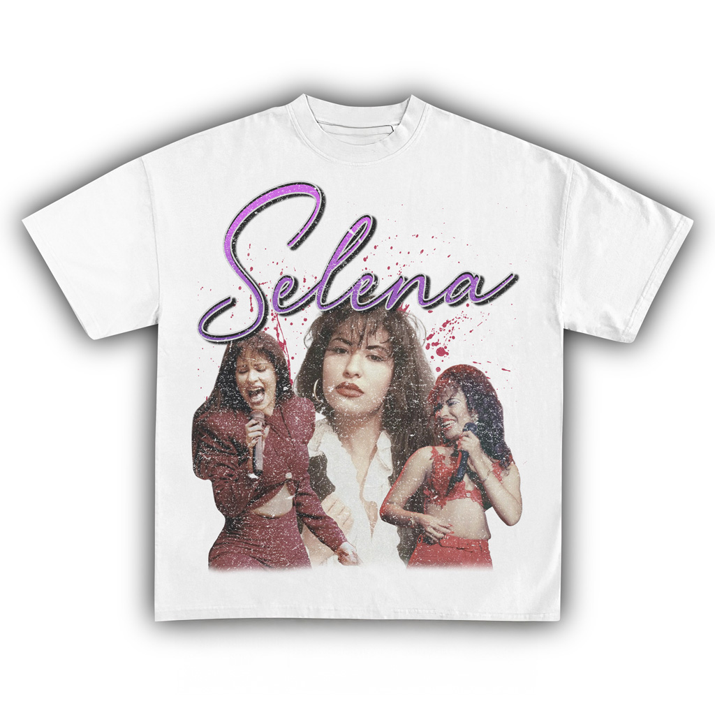 Selena Vintage White Shirt Selena Merch Cool Gifts For Music Lovers-1