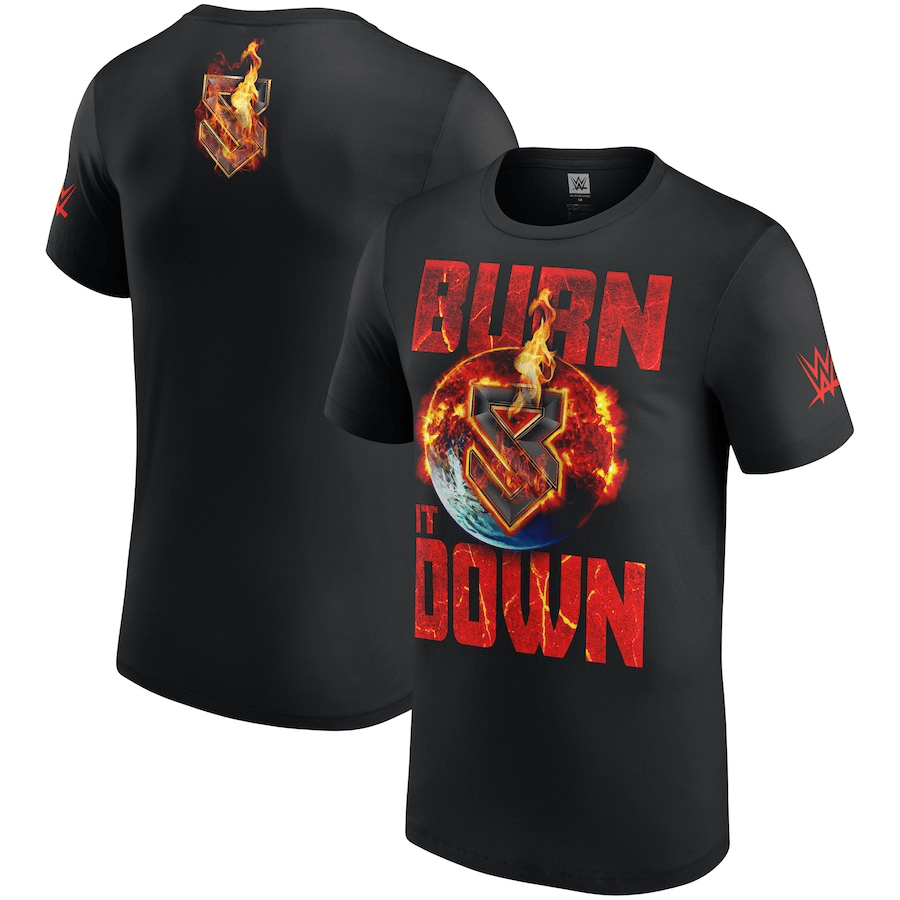 Seth Rollins Burn It Down T-Shirt WWE Merch Clothing Best Gifts For Men-1
