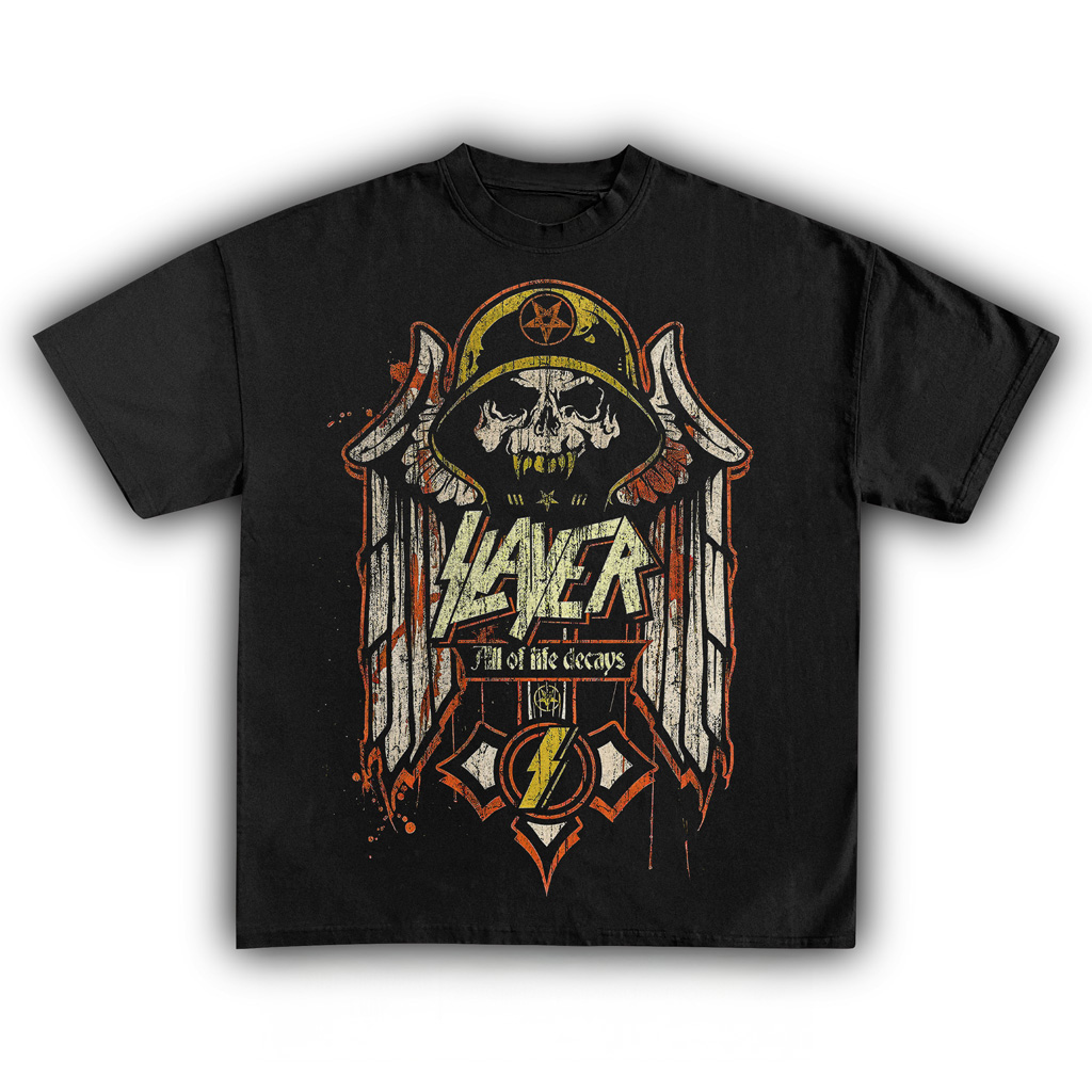 Slayer All Of Life Decays Vintage T-Shirt Black Slayer Merch Presents For Band Fans-1