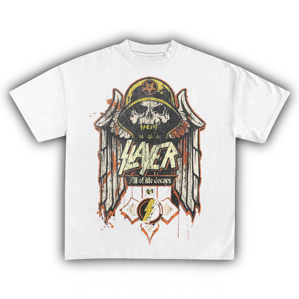 Slayer All Of Life Decays Vintage T-Shirt Slayer Merch Presents For Band Fans-1