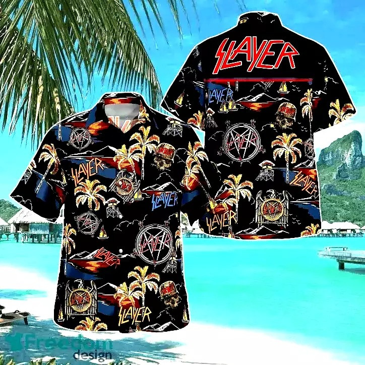 Slayer Hawaiian Shirt Slayer Band Concert Fan Tour Merch Aloha Shirt Clothing Unique Gifts-1