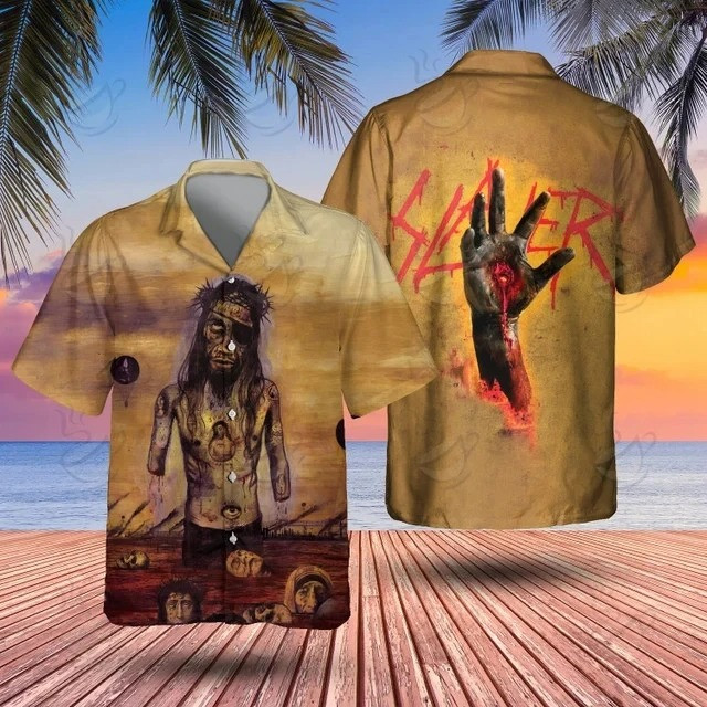Slayer Hawaiian Shirt Slayer Band Merchandise Aloha Shirt Rock Fan Gifts For Him-1