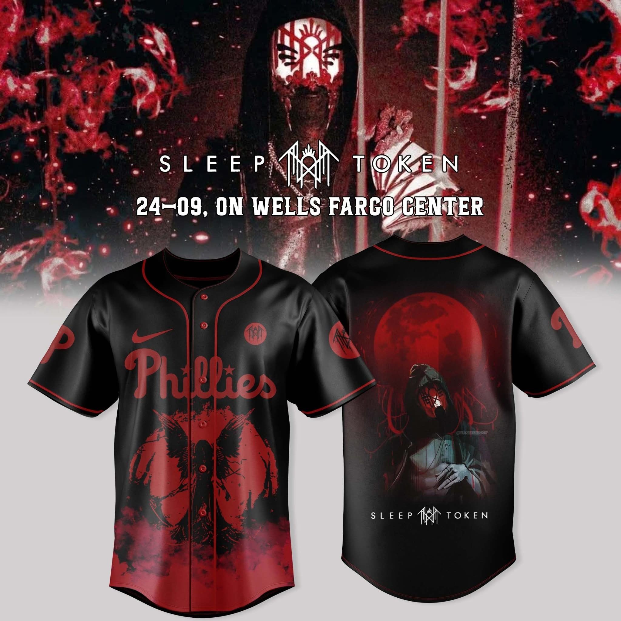 Sleep Token x Philadelphia Phillies Jersey Sleep Token Merch Baseball Gifts For Fans-1 Sleep Token x Philadelphia Phillies Jersey Sleep Token Merch Baseball Gifts For Fans-1