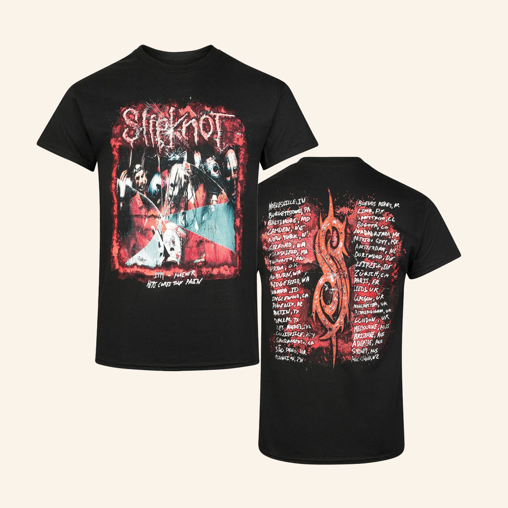 Slipknot Here Comes The Pain Tour T-Shirt Gifts For Band Fans-1
