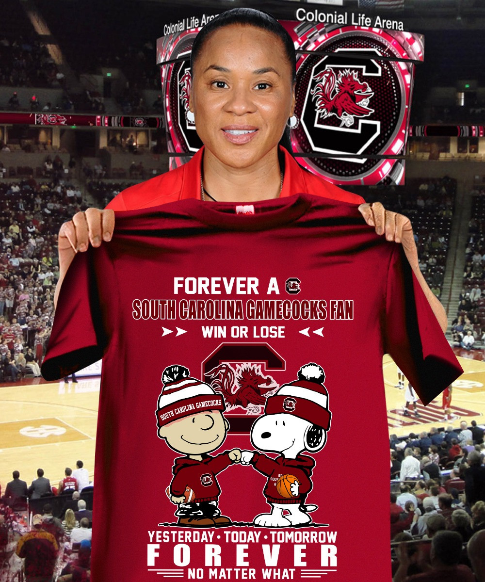Snoopy Forever South Carolina Gamecocks Fan T-Shirt Women's Basketball Gifts For Fans-1