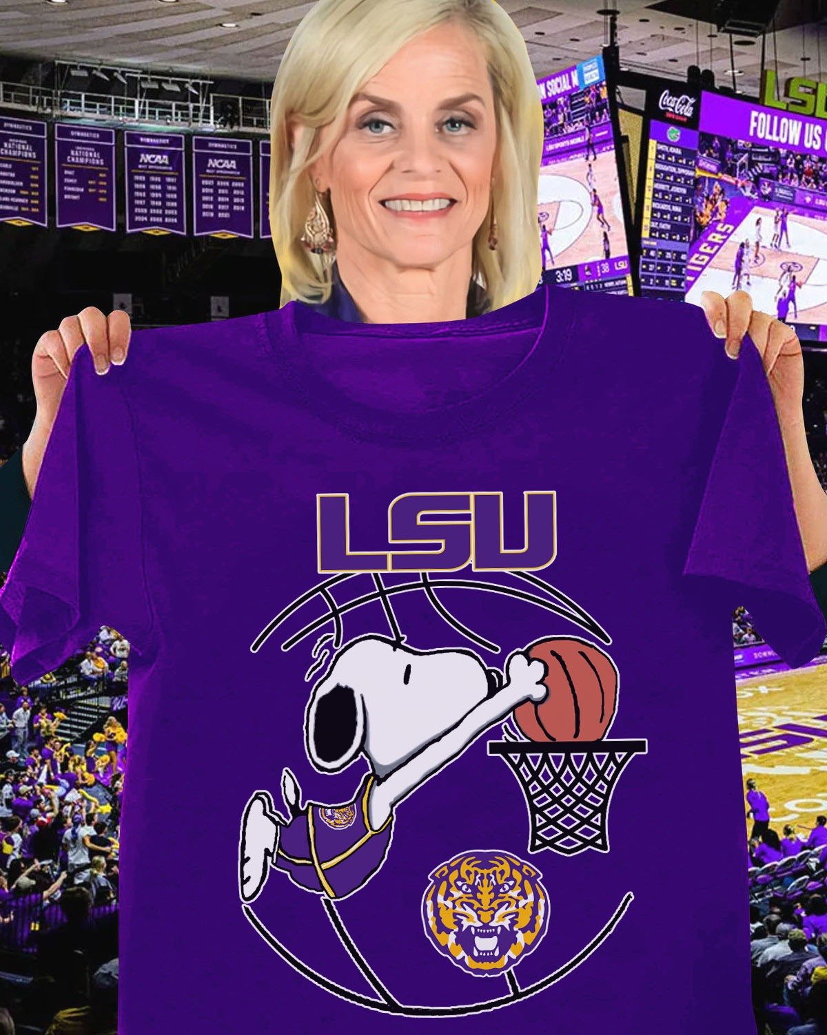 Snoopy LSU Geaux Tigers Basketball T-Shirt Clothing Cute Gifts For Fans-1