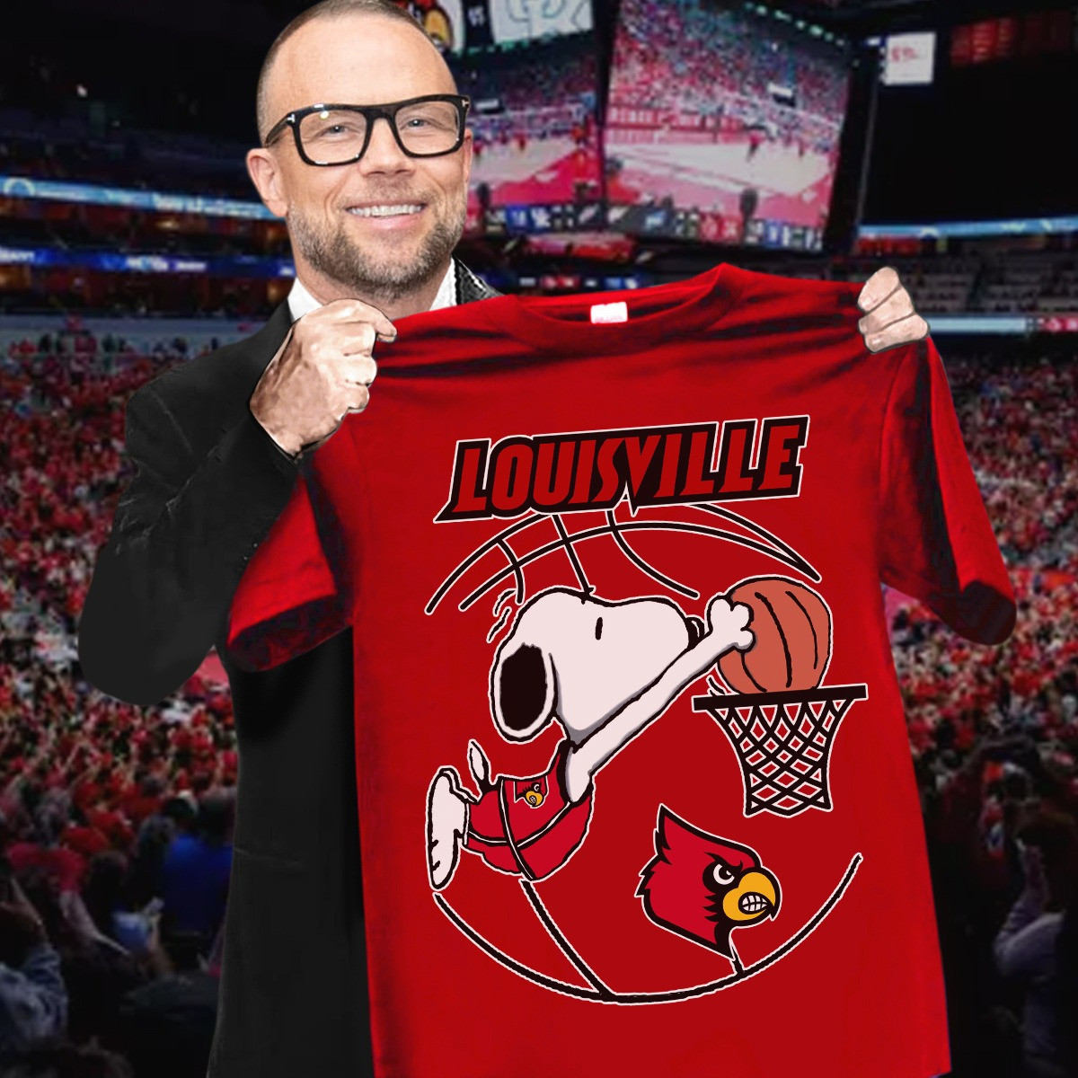 Snoopy Louisville Cardinals Basketball T-Shirt Cute Gifts For Louisville Cardinals Fans-1