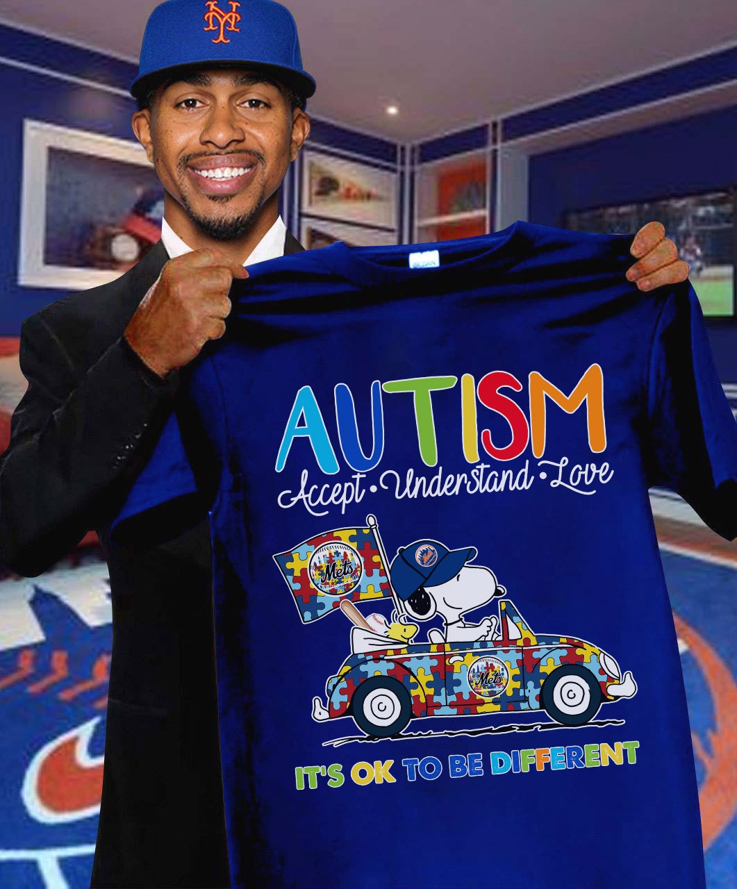 Snoopy New York Mets Autism Awareness Shirt Accept Understand Love It's Ok To Be Different-1 Snoopy New York Mets Autism Awareness Shirt Accept Understand Love It's Ok To Be Different-1
