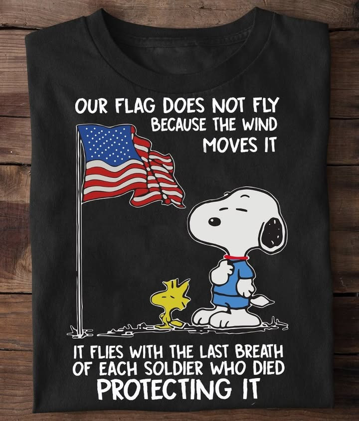 Snoopy Our Flag Doesn't Fly Because The Wind Moves It Shirt Cute Patriotic 4Th Of July Gifts-1