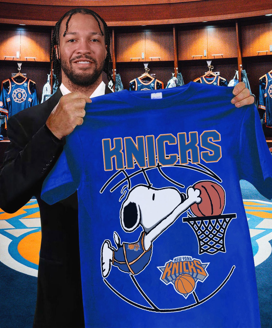 Snoopy Peanuts New York Knicks T-Shirt Cute Gifts For NY Knicks Fans Basketball Lovers-1