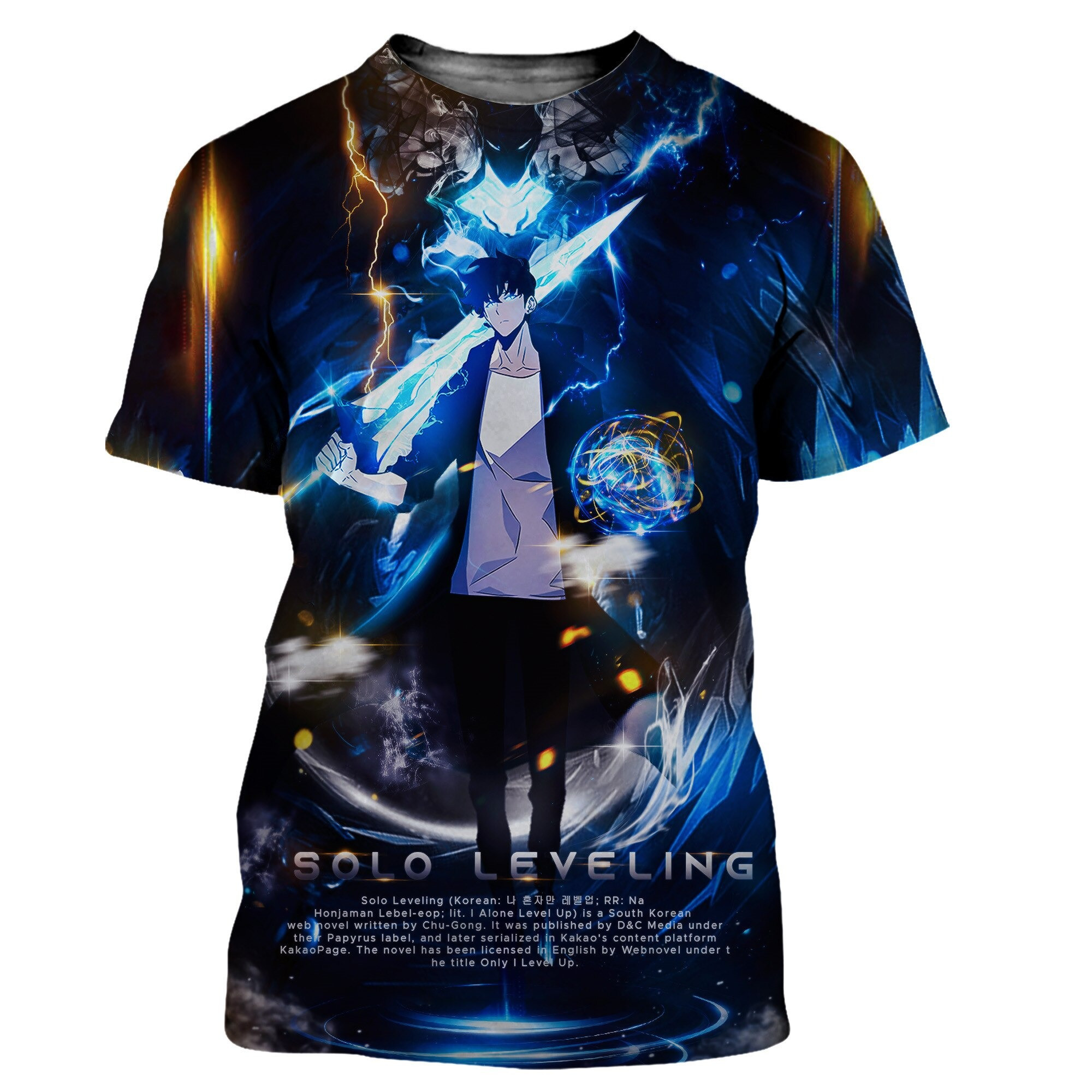 Solo Leveling Shirt Leveling Sung Jin Woo Artistic T-Shirt Official Merch Manga Fans-1