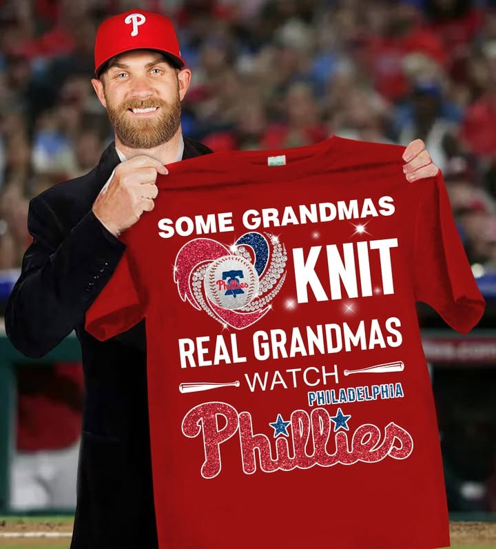 Some Grandmas Knit Real Watch Philadelphia Phillies T-Shirt For Grandma Baseball Fan Gifts-1 Some Grandmas Knit Real Watch Philadelphia Phillies T-Shirt For Grandma Baseball Fan Gifts-1