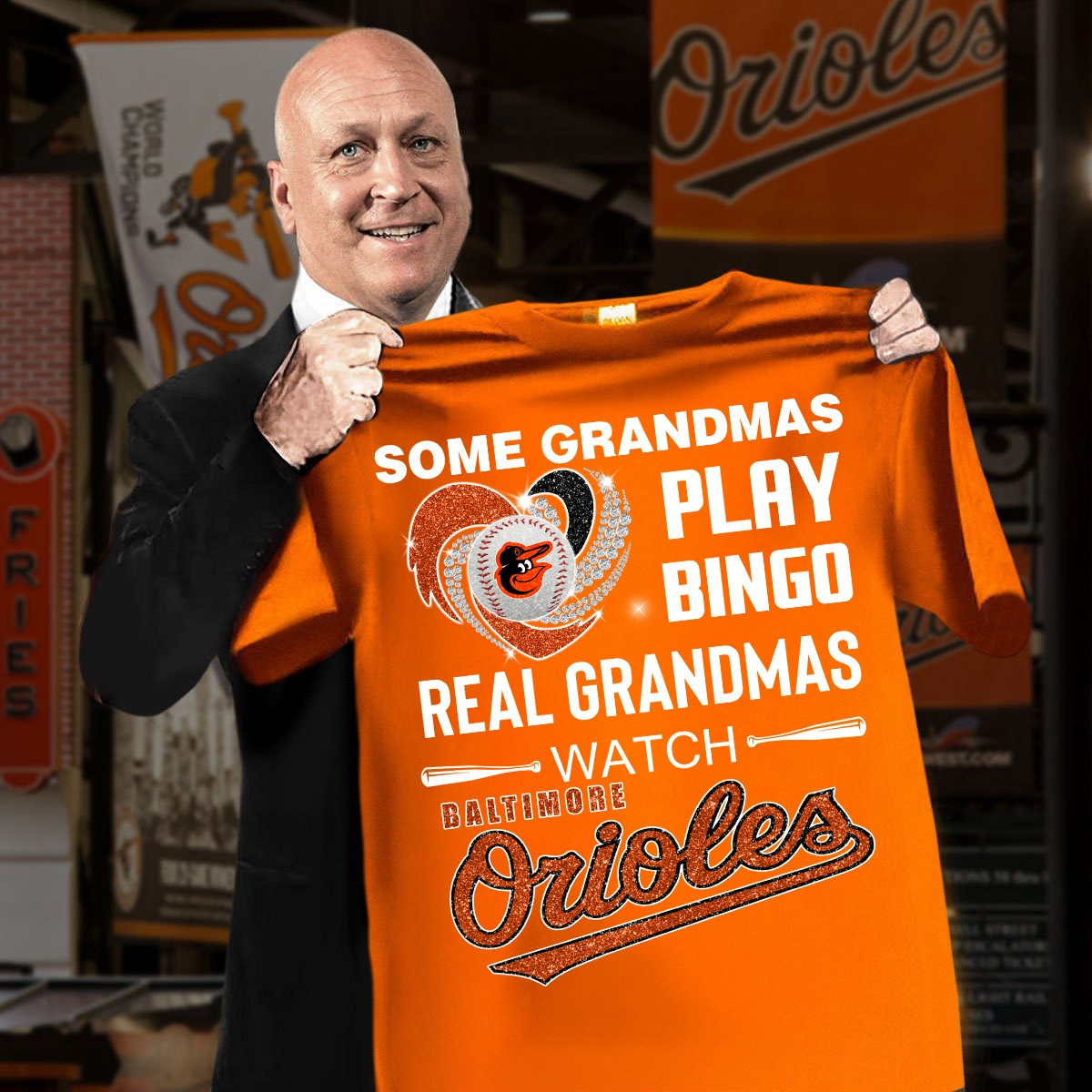 Some Grandmas Play Bingo Real Ones Watch Baltimore Orioles Shirt For Grandma Baseball Fans-1 Some Grandmas Play Bingo Real Ones Watch Baltimore Orioles Shirt For Grandma Baseball Fans-1