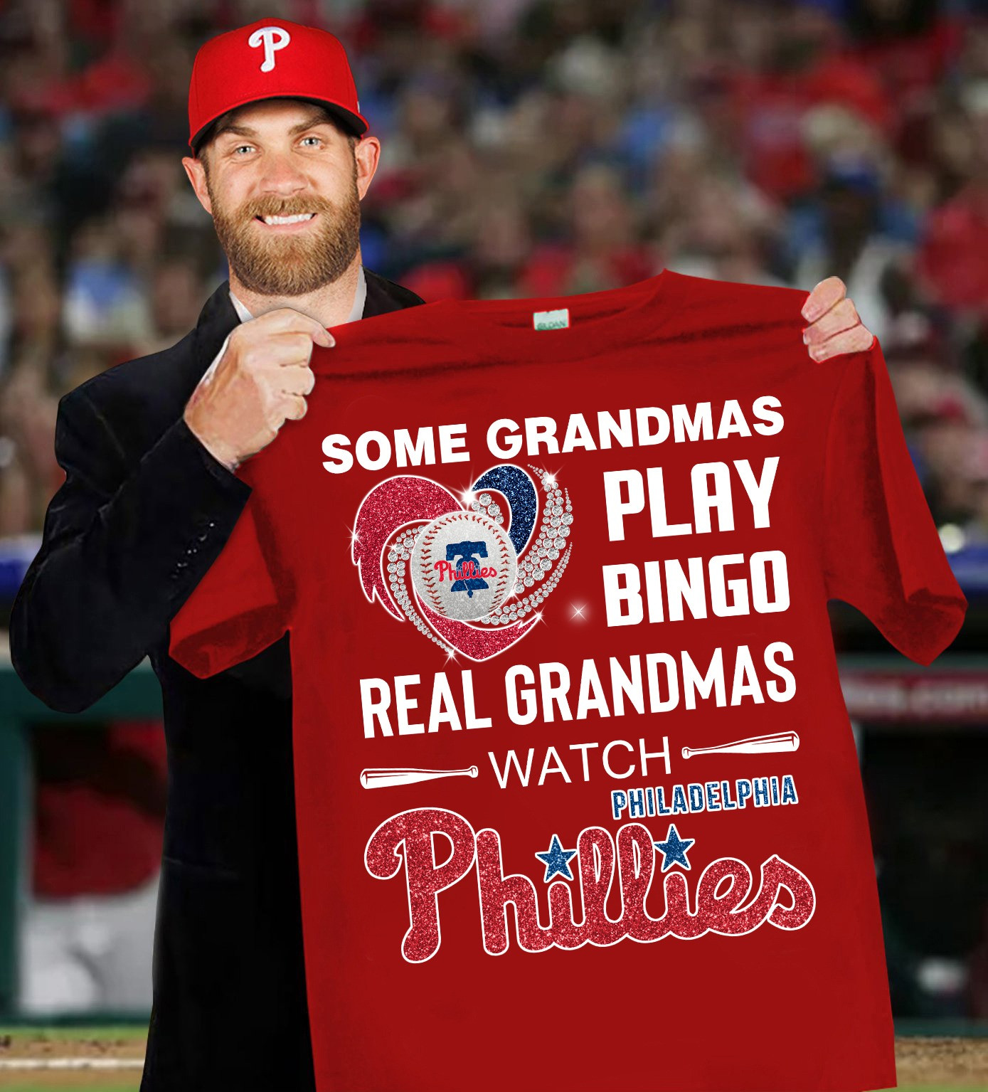 Some Grandmas Play Bingo Real Watch Philadelphia Phillies Shirt For Grandma Baseball Fans-1