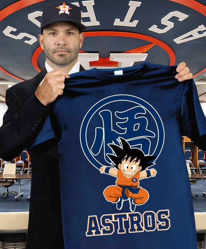 Son Goku Houston Astros T-Shirt Baseball Lover Gifts For Dragon Ball Fans For Him-1 Son Goku Houston Astros T-Shirt Baseball Lover Gifts For Dragon Ball Fans For Him-1