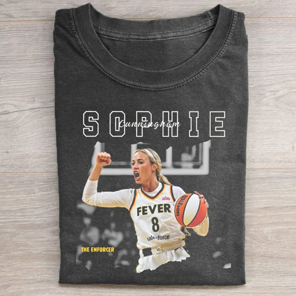 Sophie Cunningham The Enforcer Indiana Fever T-Shirt Women's Basketball Fan Merch-1