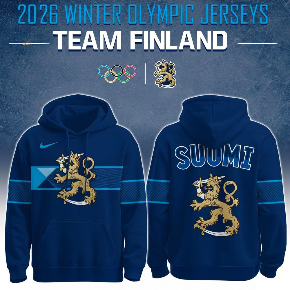 Soumi Team Finland 2026 Olympic Navy Hoodie Winter Olympics Clothing Finland Teams Apparel Gift-1
