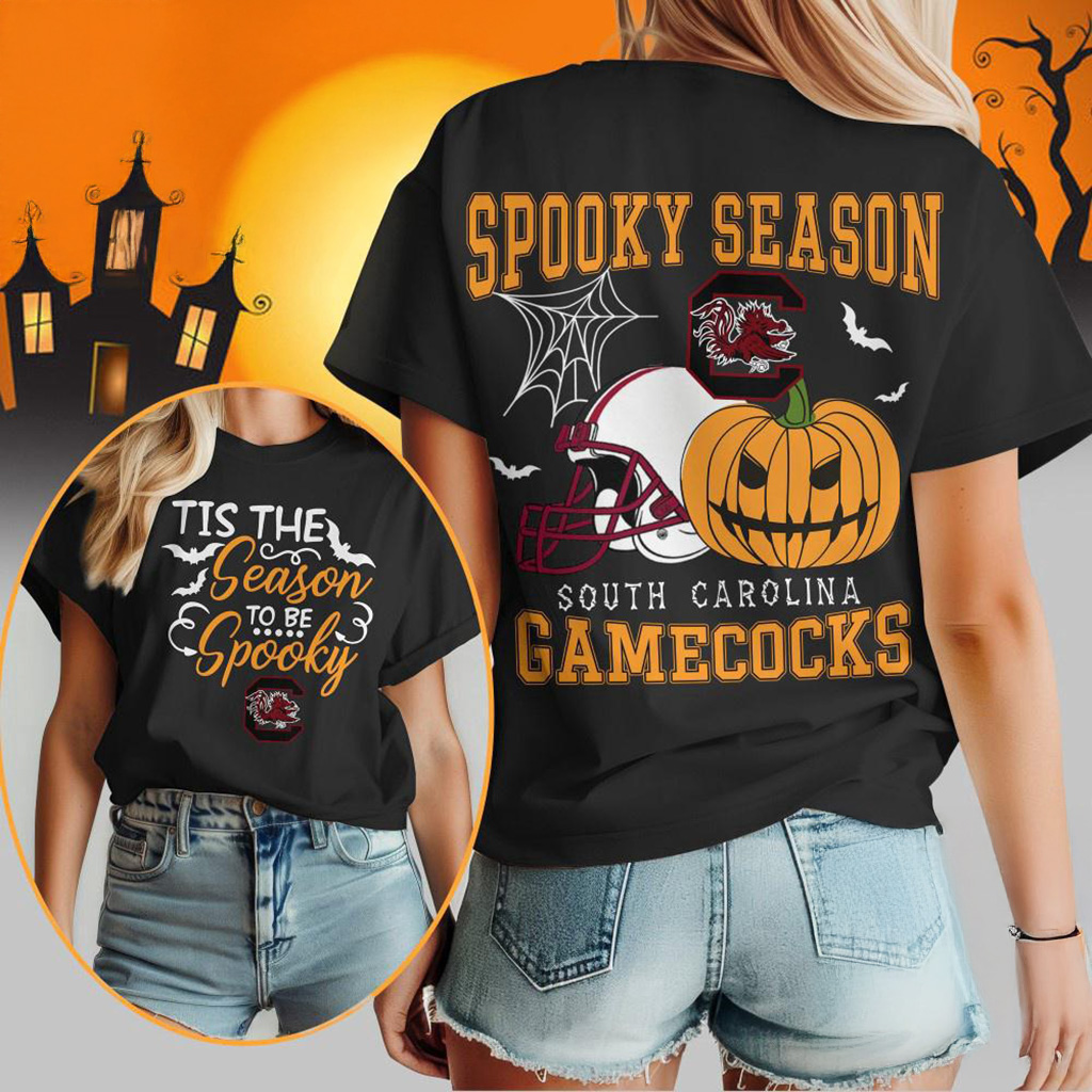 South Carolina Gamecocks 2025 NCAA Halloween Spooky Season Vintage T-Shirt Fan Merch-1