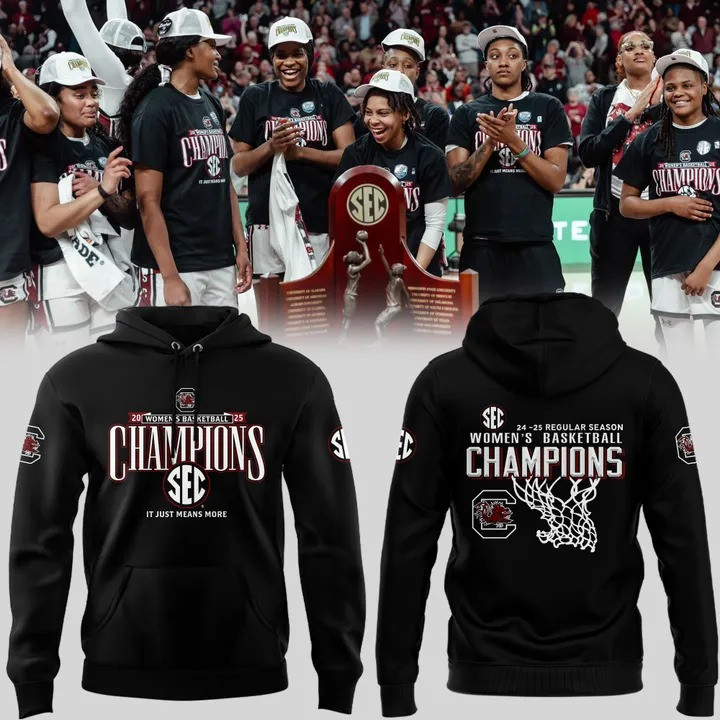 South Carolina Women's Basketball Sec Champions Hoodie 2025 It Just Means More Fan Merch-1