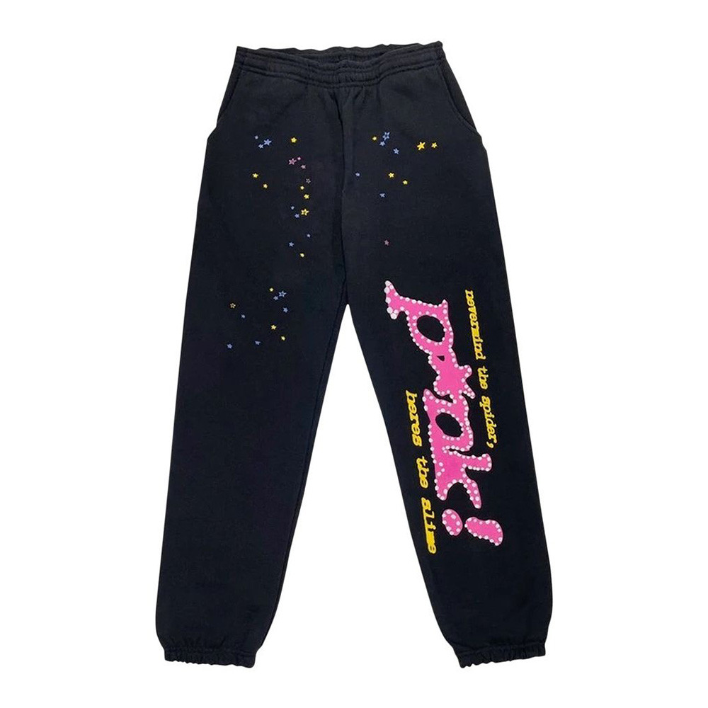 Sp5der P'nk Sweatpants 555 Spider Web Apparel Merchandise Great Gifts-1