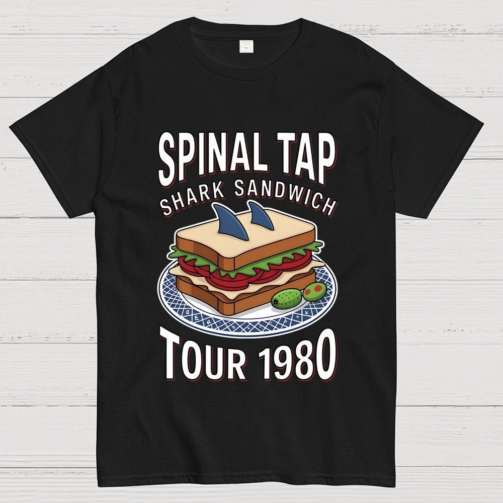 Spinal Tap Band T-Shirt Funny Spinal Tap Shark Sandwich Tour 1980 Tee Shirts Apparel-1