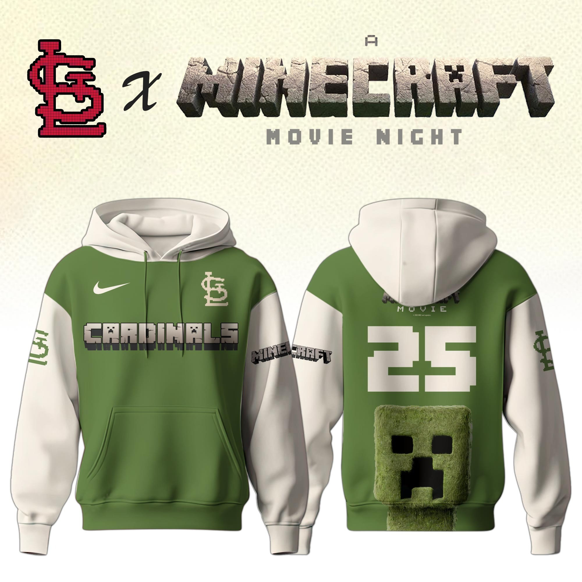 St.Louis Cardinals MLB x A MINECRAFT MOVIE Night Hoodie Unique Gifts Baseball Fans-1
