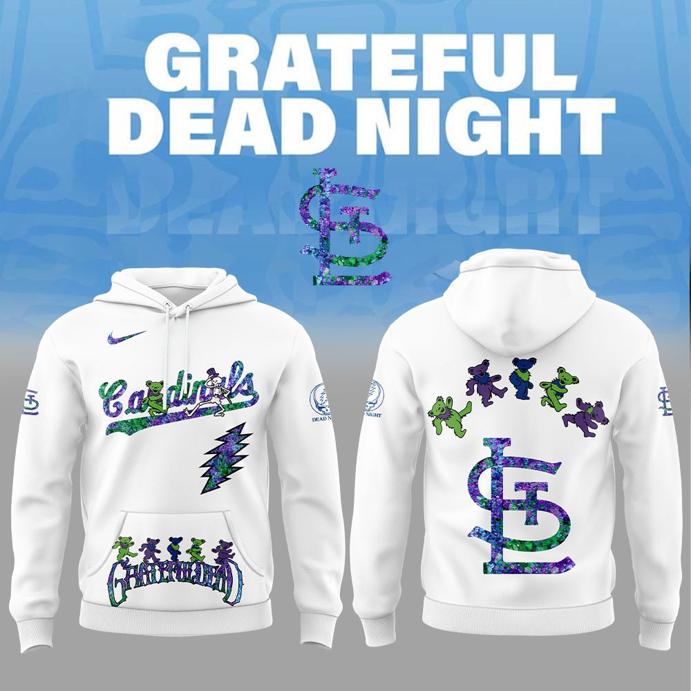St.Louis Cardinals x Grateful Dead Night Hoodie MLB Baseball Lover Fan Merch-1