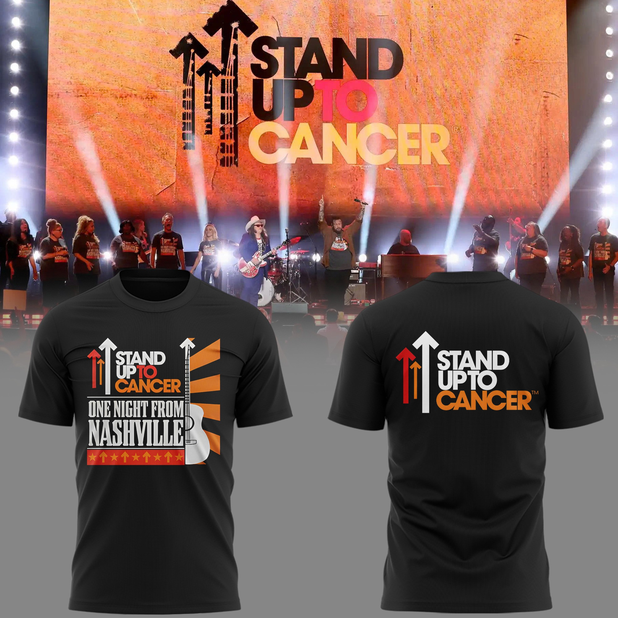 Stand Up To Cancer T-Shirt 2025 One Night From Nashville Fan Concert Merch Gift Ideas-1
