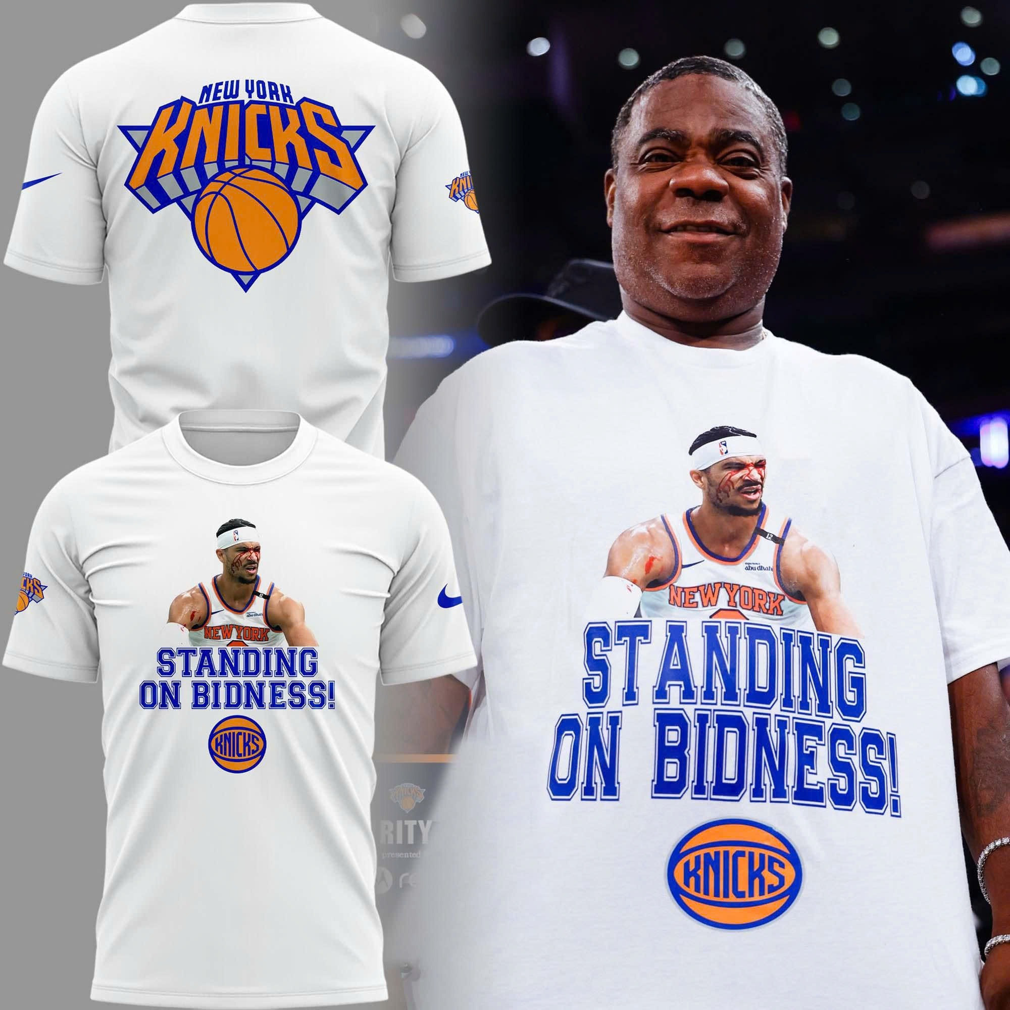 Standing On Bidness New York Knicks T-Shirt Merch Clothing Gifts For Knicks Fans-1