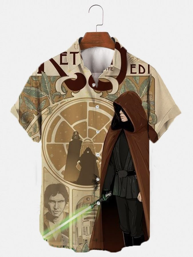 Star Wars Hawaiian Shirt Darth Vader Short Sleeve Button Up Shirt Star Wars Gift Ideas-1