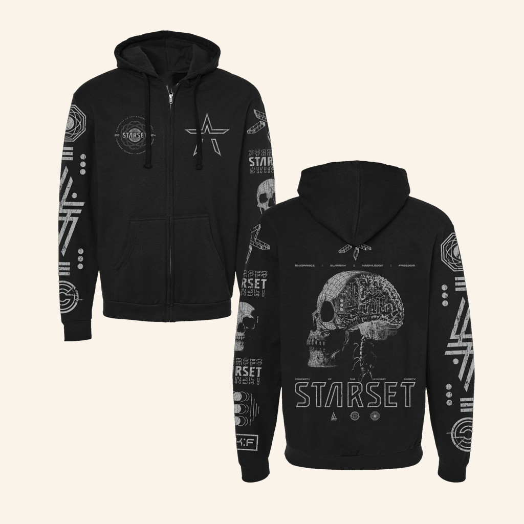 Starset Merch Immersion Bmi Skull Zip Hoodie Gifts For Music Lovers-1