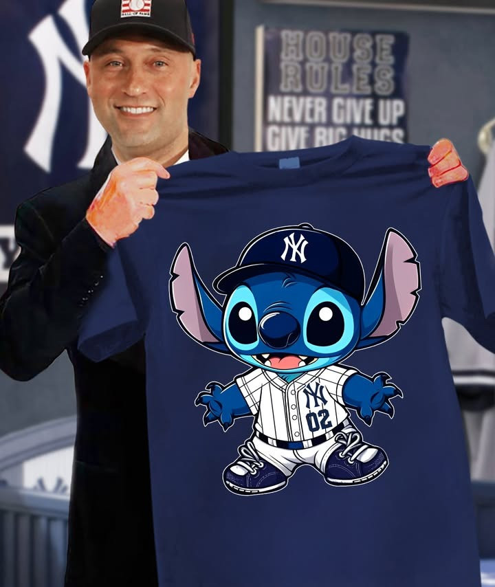 Stitch New York Yankees T-Shirt Cute Baseball Fan Merch Gifts For Stitch Lovers Him Her-1