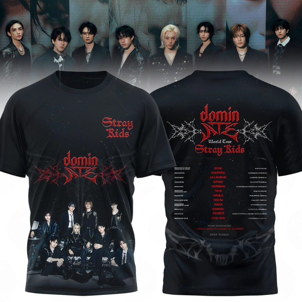 Stray Kids World Tour 2025 T-Shirt Stray Kids Concert Tour Merch Apparel Fan Gifts-1