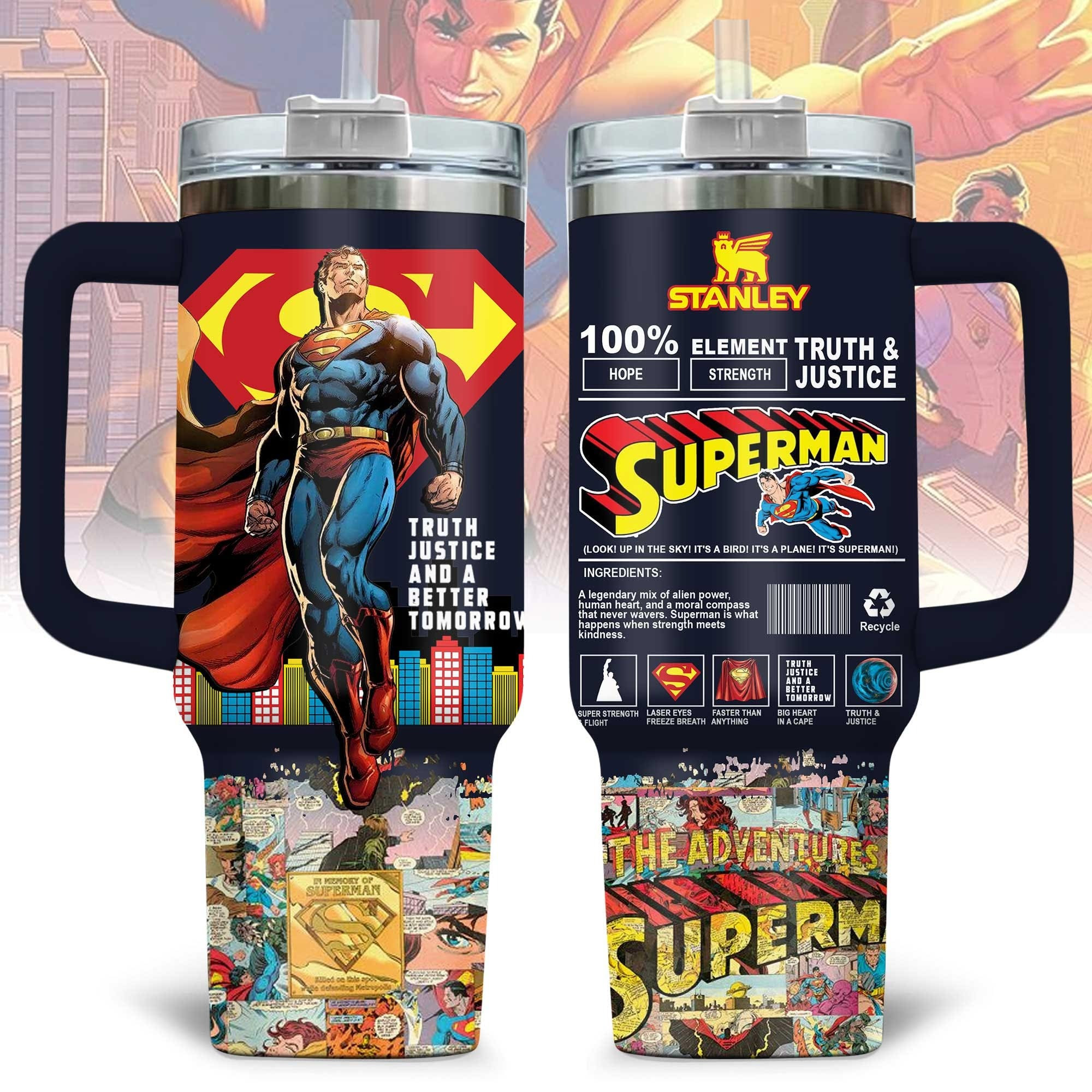 Superman Tumbler Merchandise Superman Gifts For Adults For Him Father's Day Gifts For Dad-1