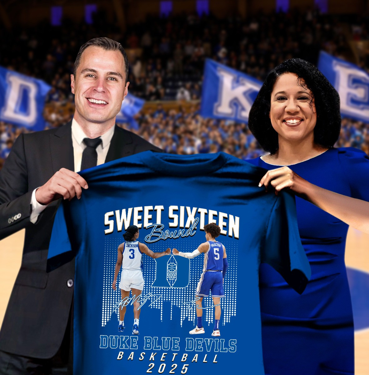 Sweet Sixteen Bound Duke Blue Devils Basketball 2025 Shirt Gifts For Duke Fans-1