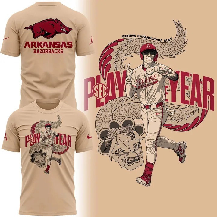 THE DRAGON Wehiwa Aloy Arkansas Baseball T-Shirt Fan Merch Razorback Gifts For Him-1