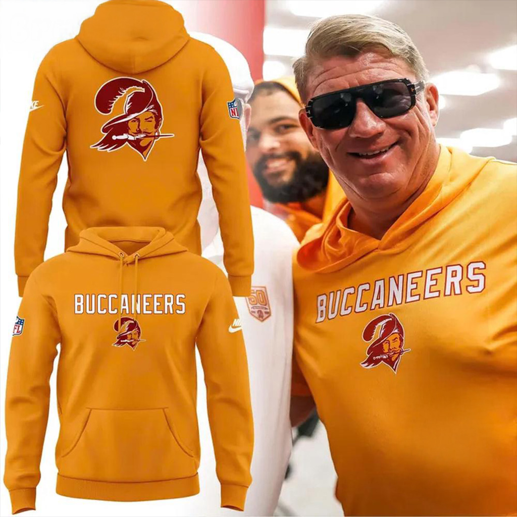 Tampa Bay Buccaneers 50th Season Essential 2025 Orange Hoodie Buccaneers Merch Him Gifts-1