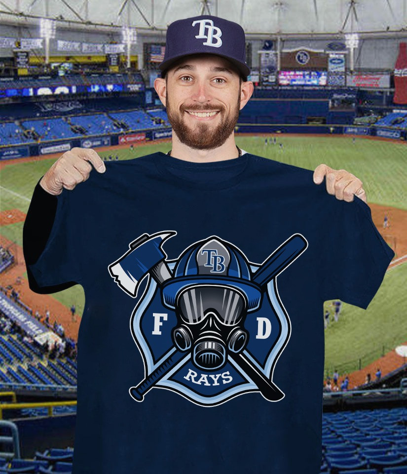 Tampa Bay Rays Firefighters Fire Dept T-Shirt Honor Fireman Gifts For Baseball Lovers Fans-1