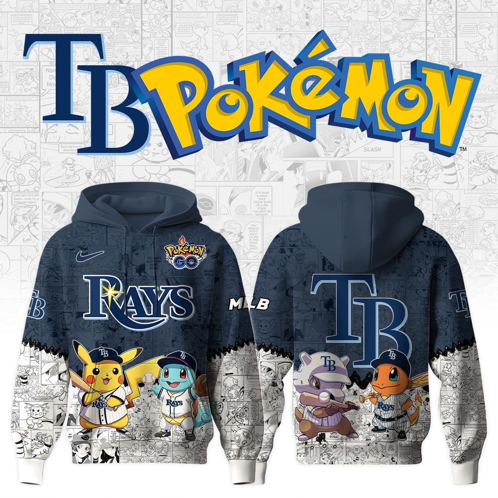 Tampa Bay Rays X Pokemon Go Hoodie MLB Merch Gifts For Baseball Lovers Fans For Him Her-1