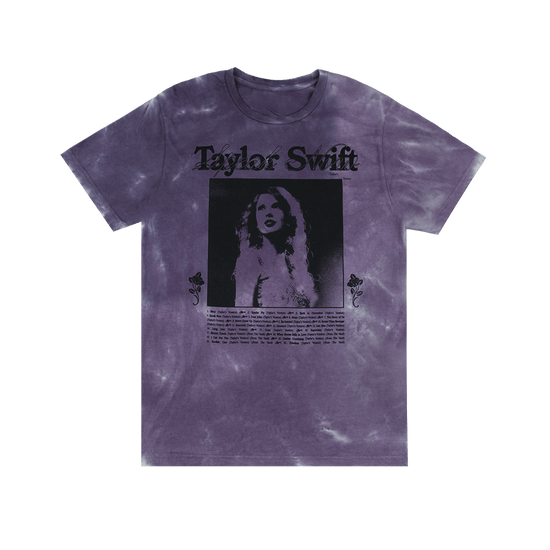 Taylor Swift Merch T-Shirt Speak Now Taylor's Version Tracklist Purple Tie Dye Shirt-1