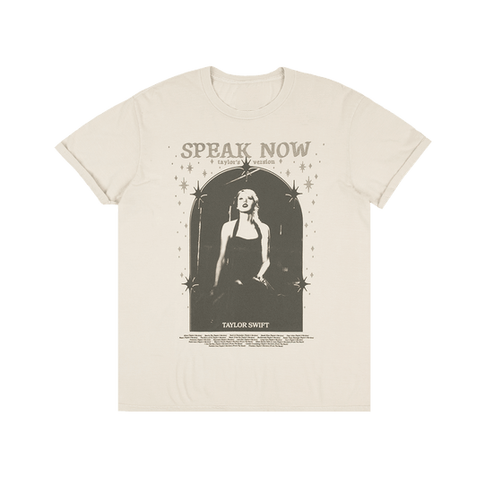 Taylor Swift Merch T-Shirt Speak Now Taylor's Version Tracklist Taupe Swiftie Gifts-1