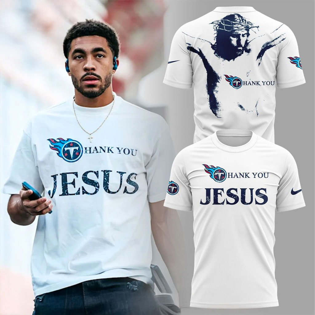 Tennessee Titans Thank You Jesus 2025 T-Shirt Tennessee Titans Merch Football Themed Gifts-1