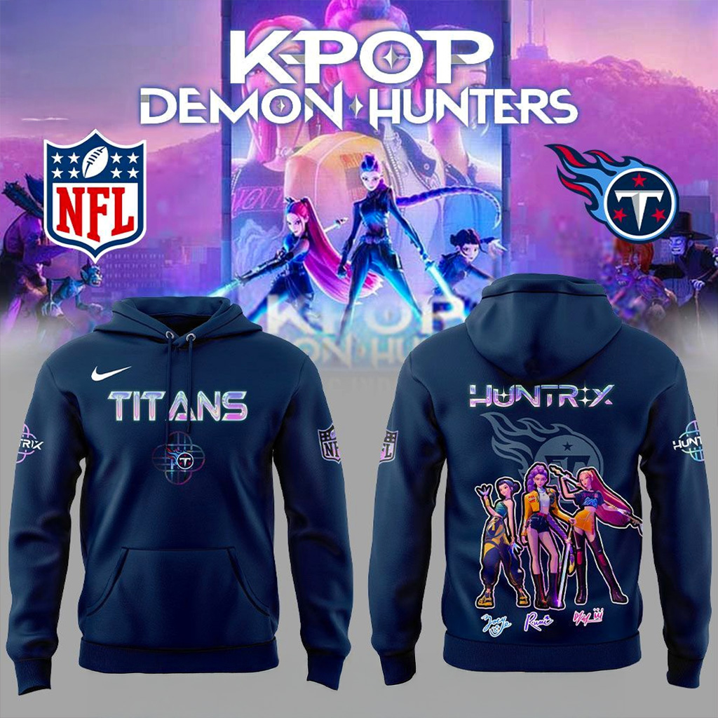 Tennessee Titans x KPop Demon Hunters Hoodie Tennessee Titans Merch Best Gift For Him-1