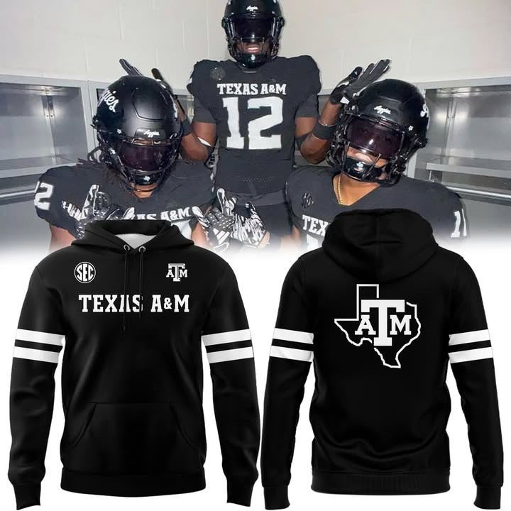Texas A&M Aggies Football Alternate Dark Mode Hoodie Fan Merch Clothing Unique Gifts-1